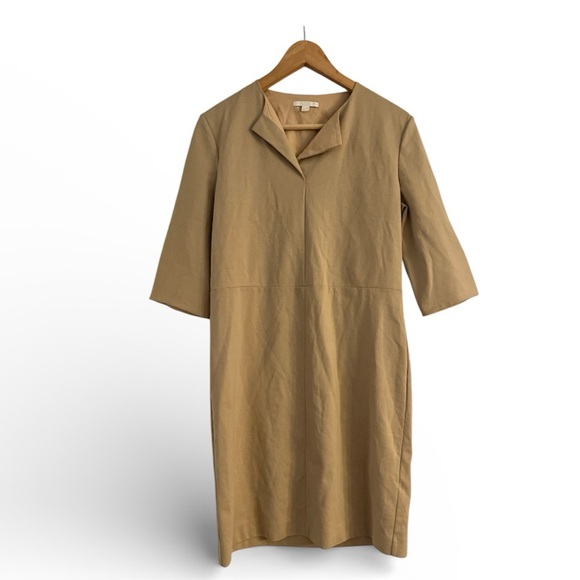 COS Elegant Cream Day Dress with slit detail size small - Picture 6 of 12